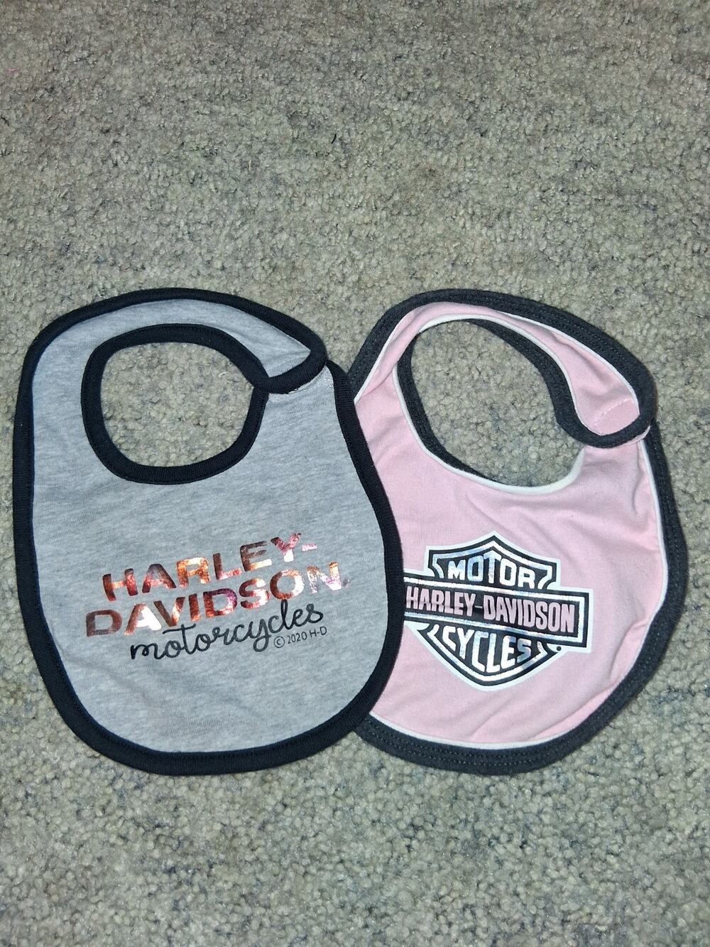 Harley-Davidson Baby Bib Lot Of 2 Size 0/3 Month And 6/9 month